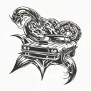 car drift car tattoo design idea