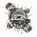 car drift car tattoo design idea