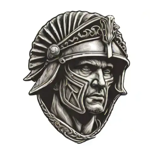Ancient Roman soldier tattoo design idea