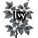 dainty ivy vine with the name Ivy in it tattoo design idea