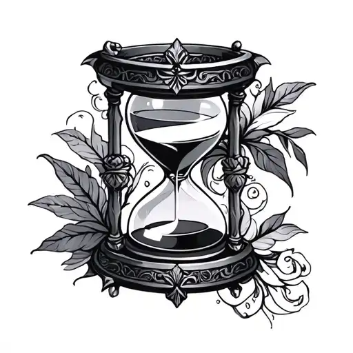 Hourglass gothic tattoo design idea