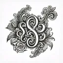 555 monogram tattoo design idea