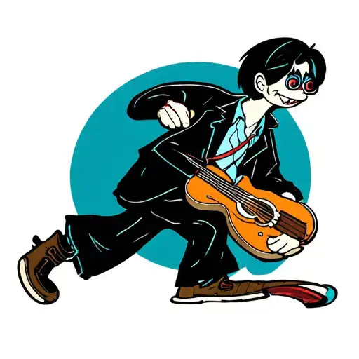 cuphead doing the John Lennon walk tattoo design idea