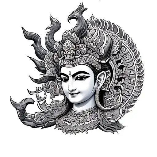 phra rahu tattoo design idea
