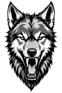 snarling wolf head tattoo design idea
