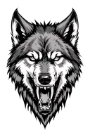 snarling wolf head tattoo design idea