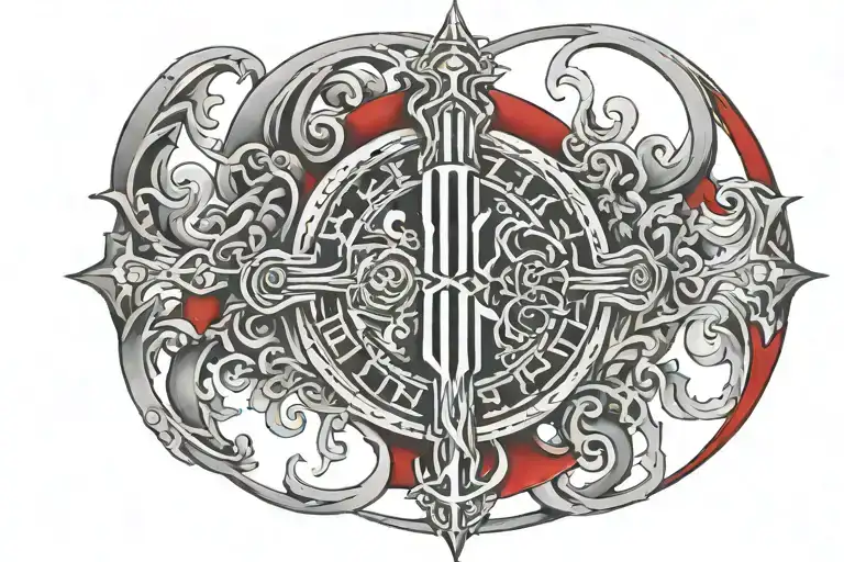 red roman numerals XVII•IV•MMVII tattoo design idea