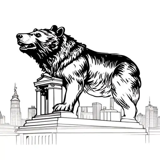 Skyline berlin bear Victory Column Brandenburg tattoo design idea