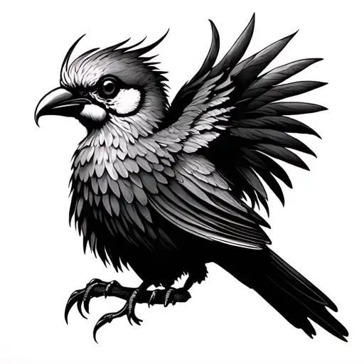 Royal Flush Quetzal bird tattoo design idea