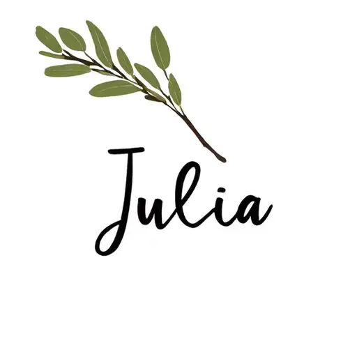 olive branch with name julia tattoo design idea