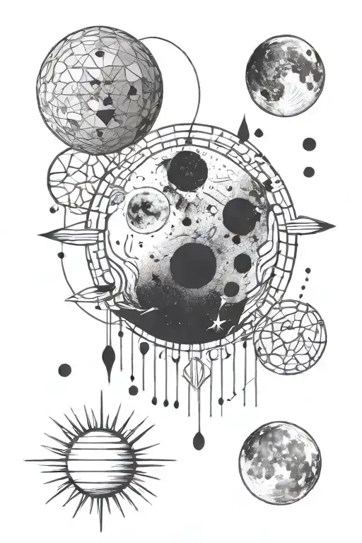 moon phases tattoo design idea