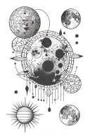 moon phases tattoo design idea