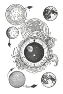 moon phases tattoo design idea