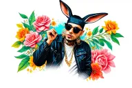 Bad Bunny performing tattoo design idea