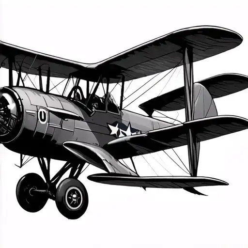 Biplane tattoo design idea