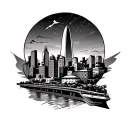St Louis city skyline shoulder tattoo design idea