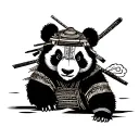 Samurai panda tattoo design idea