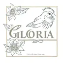 Gloria name with baby chicken tattoo design idea
