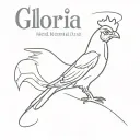 Gloria name with baby chicken tattoo design idea