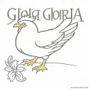 Gloria name with baby chicken tattoo design idea
