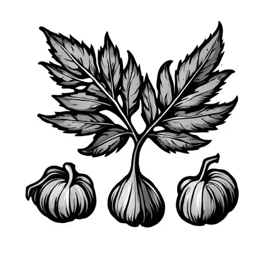 one laurel leaf and four cloves tattoo design idea