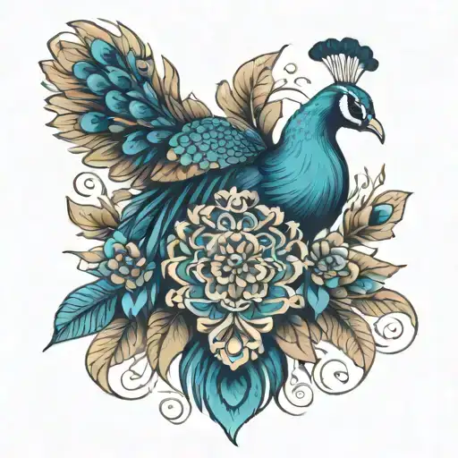 peacock tattoo design idea