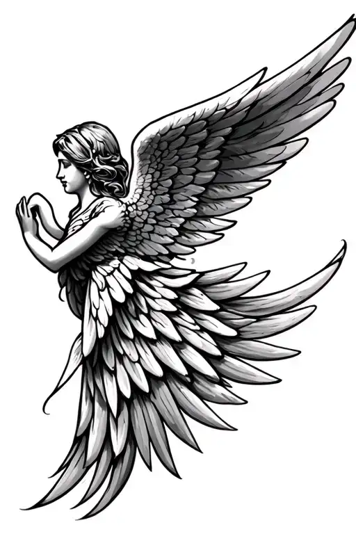 angel wing, memorial for mom tattoo design tattoo design idea