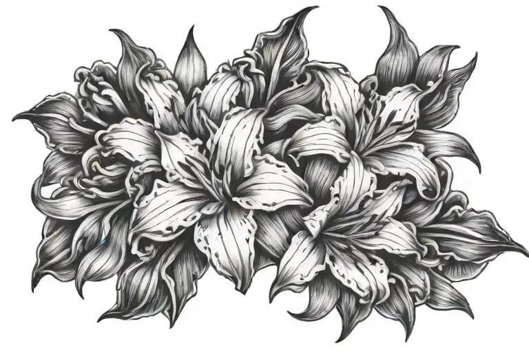 gladioli flower with Adeline tattooed around it  tattoo design idea