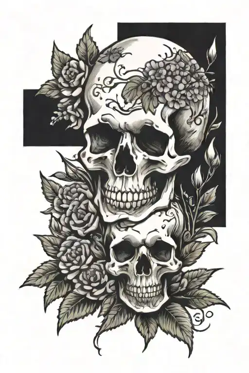 Death Is Certain Life Is Not Flower and lavander tattoo design idea