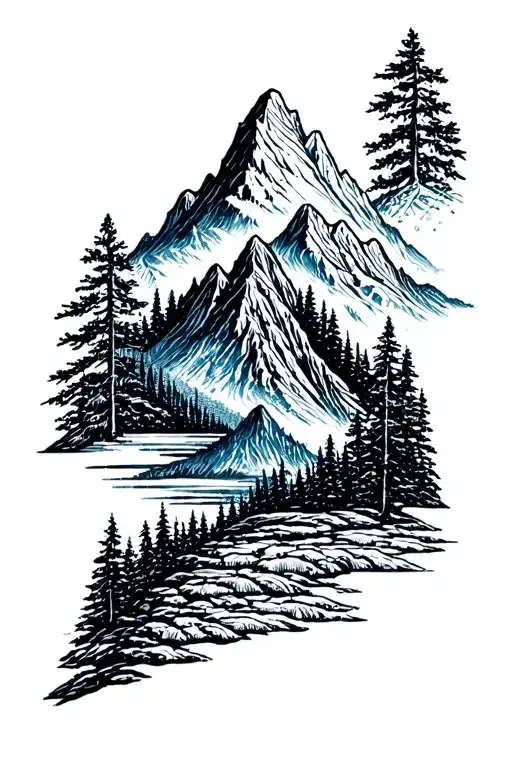 Blue Ridge Mountain tattoo design idea