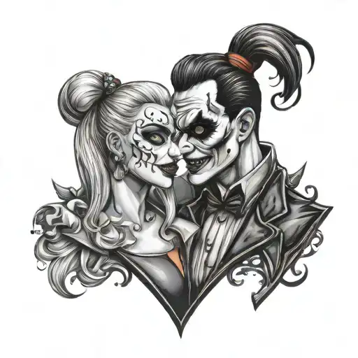 Harley quinn joker tattoo design idea