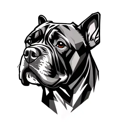 cane corso geometric outline tattoo design idea