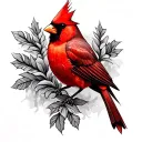 Red Cardinal tattoo design idea
