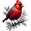 Red Cardinal tattoo design idea