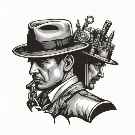 Mafia themed playing tattoo design idea