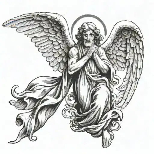 angel Raphael (responsible for health in Judaism) has a double meaning bc thats my grandpa's name who passed away tattoo design idea