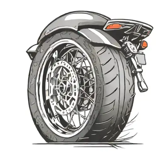 a rear Sportbike tire in tiresmoke with a shining taillight tattoo design idea