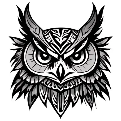 owl viking polynesian tattoo tattoo design idea