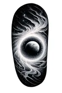 interstellar black hole tattoo design idea