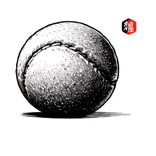 tennis ball in enso japanese minimalist tattoo design idea