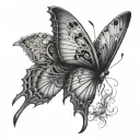 gothic architecture butterfly  tattoo design idea