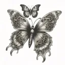 gothic architecture butterfly  tattoo design idea