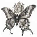 gothic architecture butterfly  tattoo design idea
