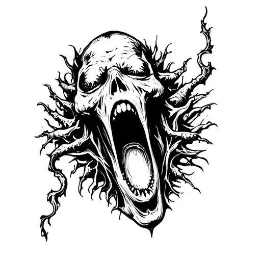 screaming mandragora tattoo design idea