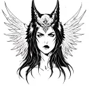 Morrigan facing up tattoo design idea