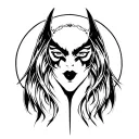Morrigan facing up tattoo design idea