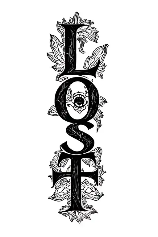 "LOST " letters A tattoo design idea