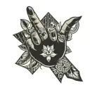 hand emoji tattoo design idea