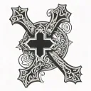 make a cross with these 3 elements in one: - Lorraine cross - Occitan cross - Jean le Navigator cross tattoo design idea