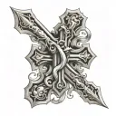 make a cross with these 3 elements in one: - Lorraine cross - Occitan cross - Jean le Navigator cross tattoo design idea